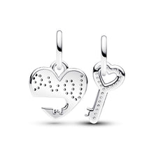 Load image into Gallery viewer, Splittable Heart &amp; Key Dangle Charm
