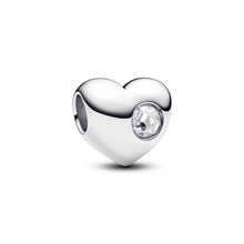 Load image into Gallery viewer, Engravable Clear Stone Heart Charm
