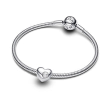 Load image into Gallery viewer, Engravable Clear Stone Heart Charm
