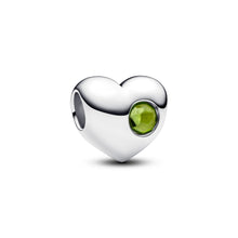 Load image into Gallery viewer, Engravable Spring Green Stone Heart Charm
