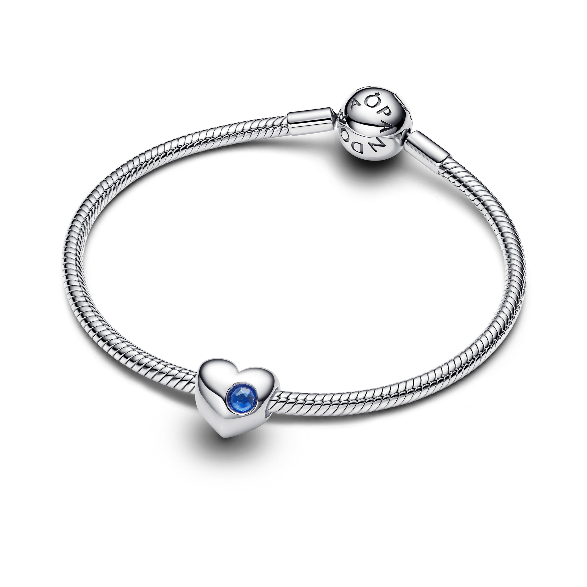 Engravable Blue Stone Heart Charm