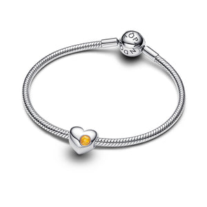 Engravable Honey Stone Heart Charm
