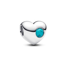 Load image into Gallery viewer, Engravable Turquoise Blue Stone Heart Charm
