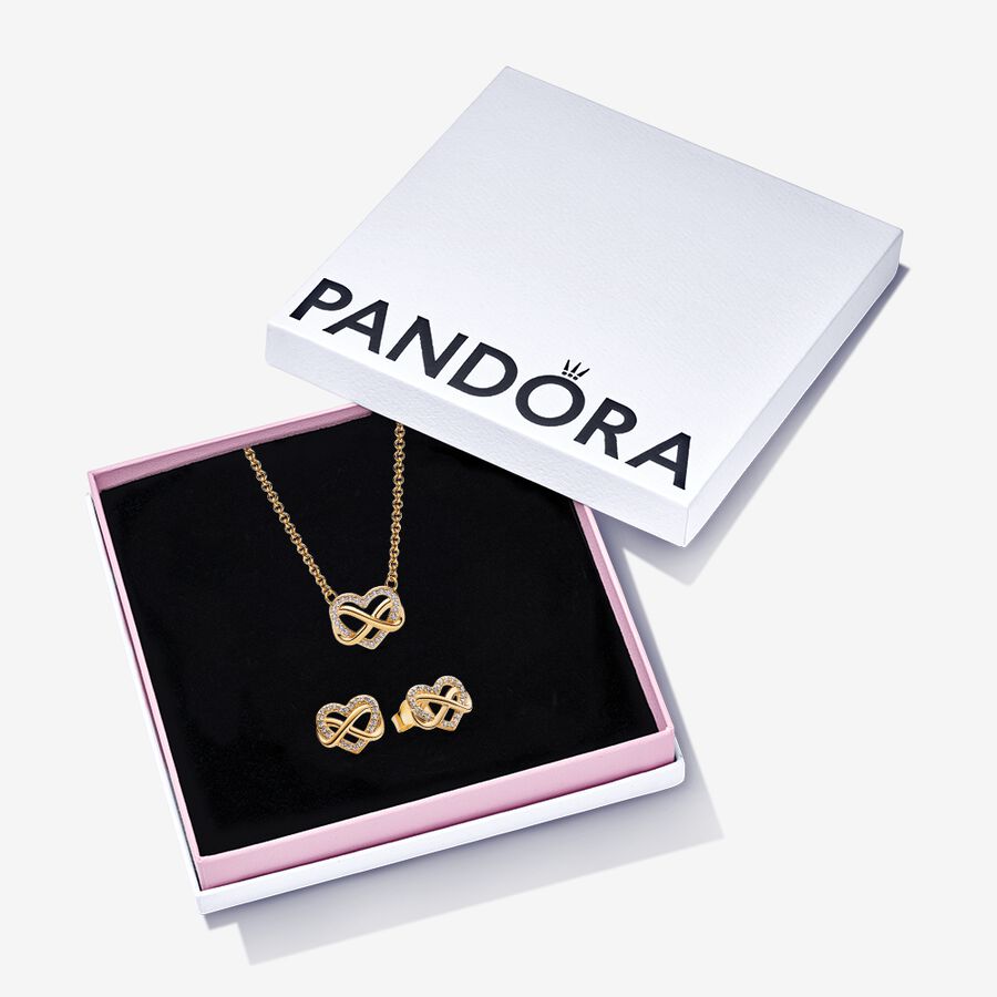 14k Gold Plated Infinity Heart Gift Set