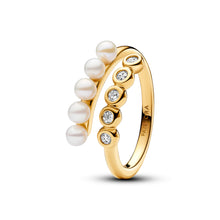 Load image into Gallery viewer, Treated Freshwater Cultured Pearls &amp; Stones Open Ring
