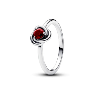 Red Eternity Circle Ring