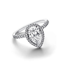 Load image into Gallery viewer, Sparkling Pear Halo Ring
