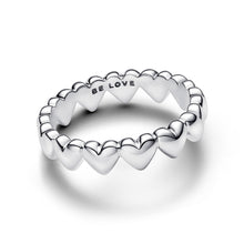 Load image into Gallery viewer, Row of Hearts Ring
