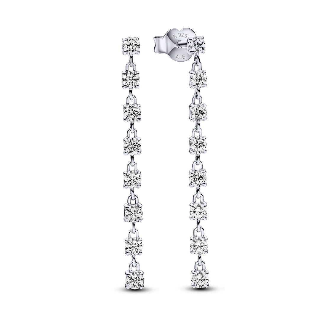 Sparkling Eight Stones Drop Earrings