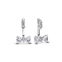 Load image into Gallery viewer, Sparkling Bow Drop Earrings
