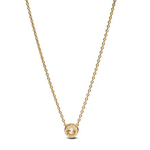 Load image into Gallery viewer, Round Pavé Halo Pendant Necklace
