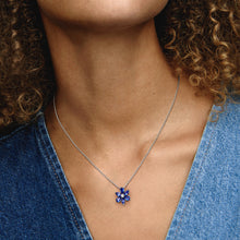 Load image into Gallery viewer, Sparkling Blue Herbarium Cluster Pendant Necklace
