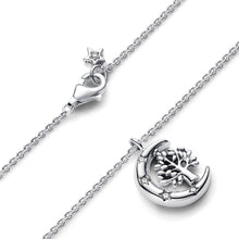Load image into Gallery viewer, Moon &amp; Spinning Tree of Life Pendant Necklace
