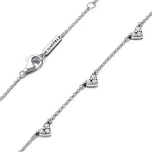 Load image into Gallery viewer, Triple Stone Heart Station Chain Necklace
