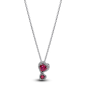 Red Halo Hearts Pendant Necklace