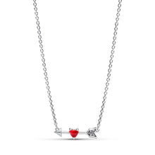 Load image into Gallery viewer, Arrow &amp; Murano Glass Heart Necklace
