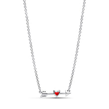 Load image into Gallery viewer, Arrow &amp; Murano Glass Heart Necklace
