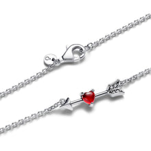 Load image into Gallery viewer, Arrow &amp; Murano Glass Heart Necklace
