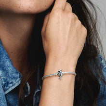 Load image into Gallery viewer, Pandora Moments Sparkling Moon Clasp Snake Chain Bracelet
