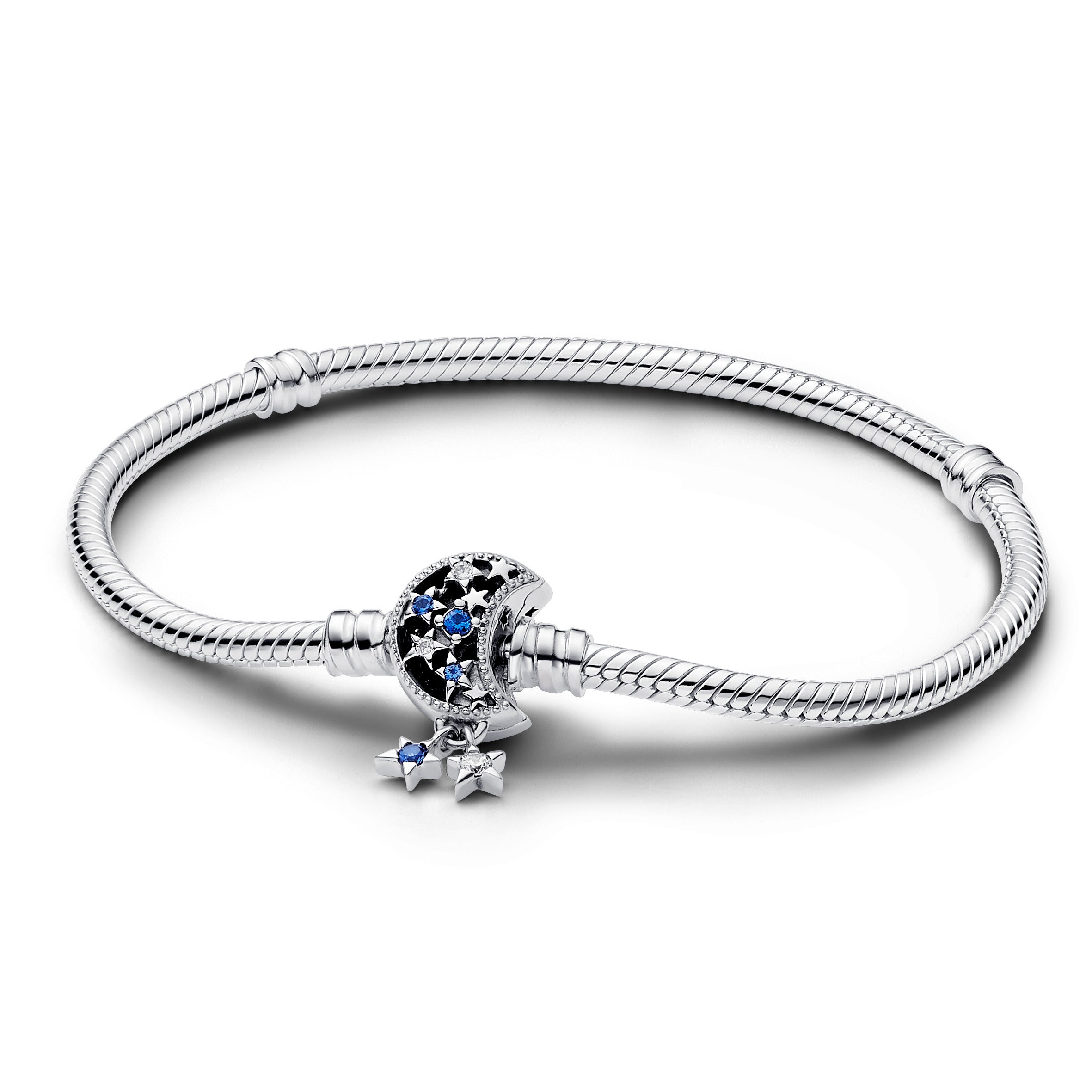 アクセサリー PANDORA moments sparkling moon bracelet Pandora Moments Sparkling Moon Clasp Snake Chain Bracelet