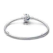 Load image into Gallery viewer, Pandora Moments Sparkling Moon Clasp Snake Chain Bracelet
