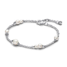 Load image into Gallery viewer, Treated Freshwater Cultured Pearl Station Chain Bracelet
