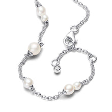 Load image into Gallery viewer, Treated Freshwater Cultured Pearl Station Chain Bracelet
