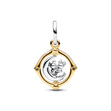 Load image into Gallery viewer, Disney Mickey Mouse &amp; Minnie Mouse Two-tone Spinning Moon Dangle Charm
