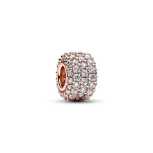 Load image into Gallery viewer, Sparkling Pavé Triple-row Charm in 14k Rose Gold-Plated
