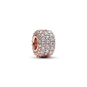 Sparkling Pavé Triple-row Charm in 14k Rose Gold-Plated