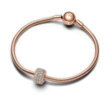 Load image into Gallery viewer, Sparkling Pavé Triple-row Charm in 14k Rose Gold-Plated
