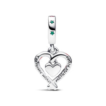 Load image into Gallery viewer, Double Candy Cane Heart Christmas Dangle Charm
