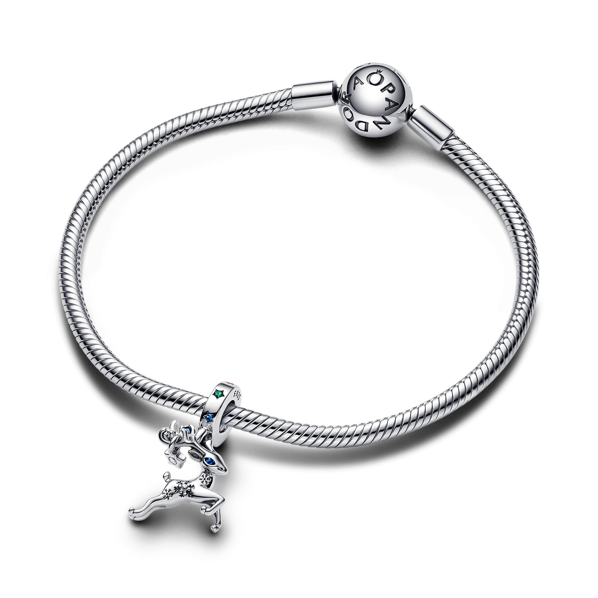925 Sterling Silver Christmas Reindeer & Tree Charms For European Charm Bracelets – Xmas Animal Charms