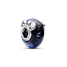 Load image into Gallery viewer, Disney Mickey Mouse &amp; Minnie Mouse Blue Murano Glass Charm
