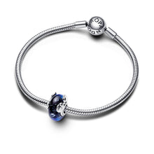 Load image into Gallery viewer, Disney Mickey Mouse &amp; Minnie Mouse Blue Murano Glass Charm
