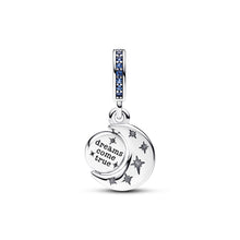 Load image into Gallery viewer, Sparkling Moon Spinning Dangle Charm
