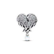 Load image into Gallery viewer, Sparkling Angel Wings &amp; Heart  Charm

