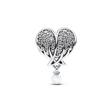 Load image into Gallery viewer, Sparkling Angel Wings &amp; Heart  Charm
