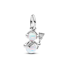 Load image into Gallery viewer, Opalescent Snowman Dangle Charm
