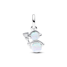 Load image into Gallery viewer, Opalescent Snowman Dangle Charm

