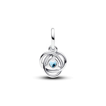 Load image into Gallery viewer, March Sea Aqua Blue Eternity Circle Dangle Charm
