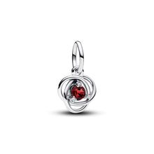 Load image into Gallery viewer, July True Red Eternity Circle Dangle Charm
