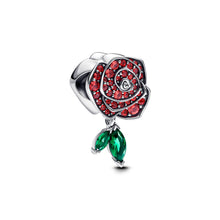 Load image into Gallery viewer, Sparkling Rose in Bloom Charm
