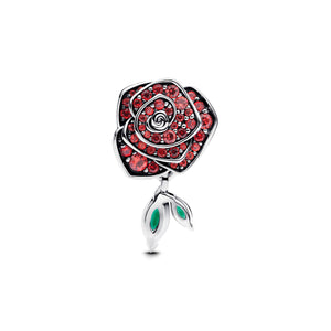 Sparkling Rose in Bloom Charm