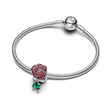 Load image into Gallery viewer, Sparkling Rose in Bloom Charm
