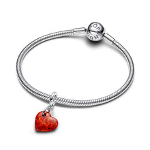 Load image into Gallery viewer, Opalescent Red Heart Dangle Charm
