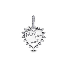 Load image into Gallery viewer, Spinnable Arrow Heart Dangle Charm
