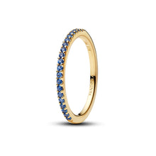 Load image into Gallery viewer, Sparkling Blue Half-Eternity Band Ring
