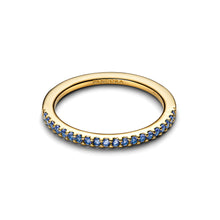 Load image into Gallery viewer, Sparkling Blue Half-Eternity Band Ring
