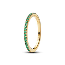 Load image into Gallery viewer, Sparkling Green Half-Eternity Band Ring
